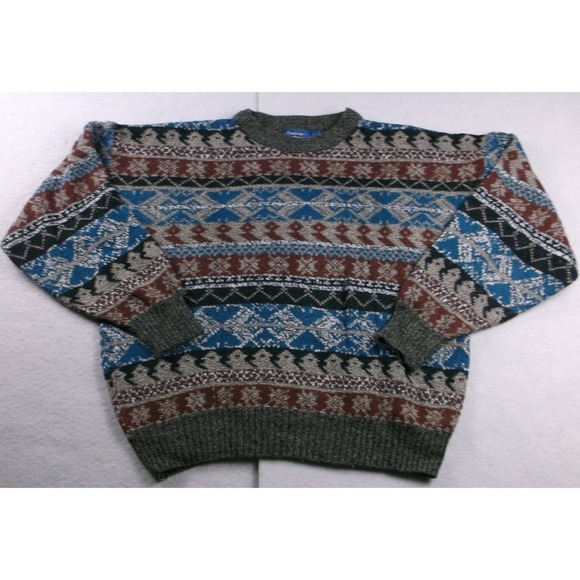 Cambridge Classics Other - Cambridge Classics Mens Vintage Fair Isle Crewneck Sweater Blue Brown Large